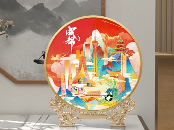 景泰蓝成都城市印象艺术摆件