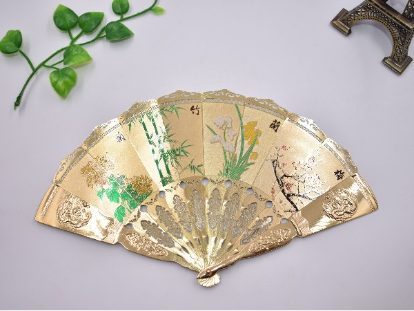 免费设计_定制_梅兰竹菊工艺金扇样版 免费设计_定制_梅兰竹菊工艺金扇样版