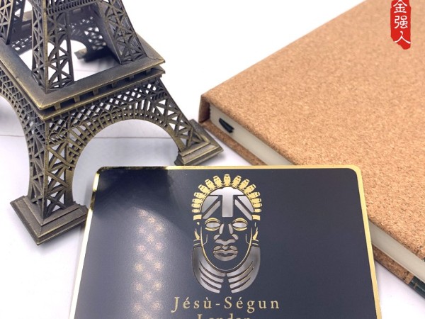 客户询盘哑黑铜片金属名片