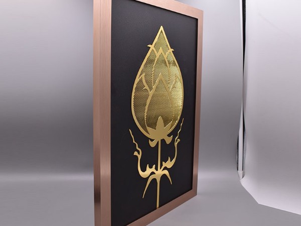 免费设计_定制_金莲中式新款莲花装饰画