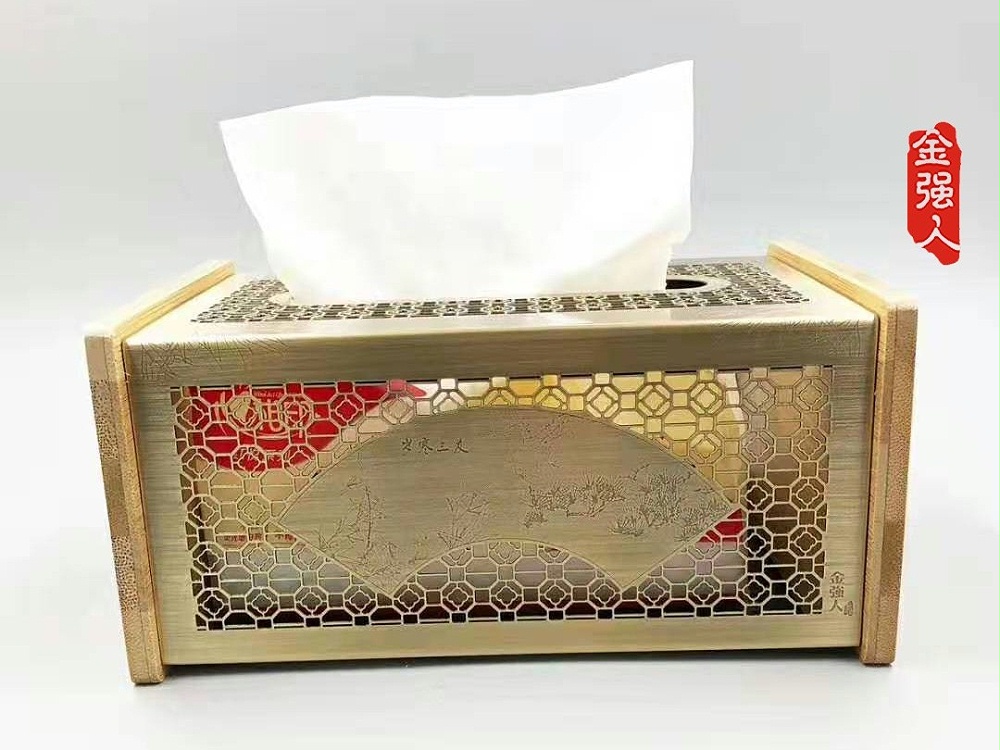 免费设计_定制_扇面古铜镂空镀金银金属纸巾盒样版 免费设计_定制_扇面古铜镂空镀金银金属纸巾盒样版