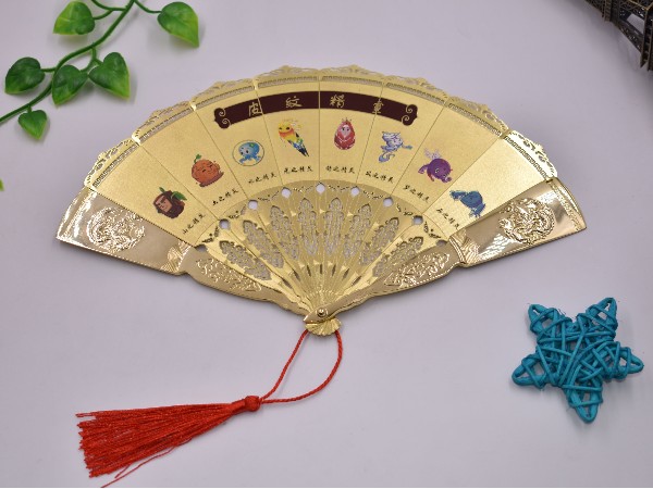 免费设计_定制_皮纹精灵工艺金扇样版